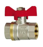 Кран шаровый 1/2" в/в бабочка (красная) JIF 354 NB (12/120)