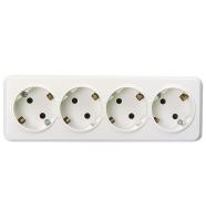 SmartBuy "Юпитер" розетка 4-мест. о/у 16А с заз. белая SBE-03w-16-S4-Z