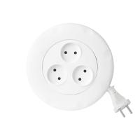 Smartbuy удлинитель-рулетка 3 гн. б/з,круглый,белый SBE-10-3-03-W